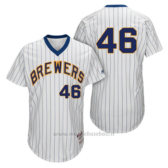 Maglia Baseball Uomo Milwaukee Brewers Corey Knebel Bianco 1982 Turn Back The Clock